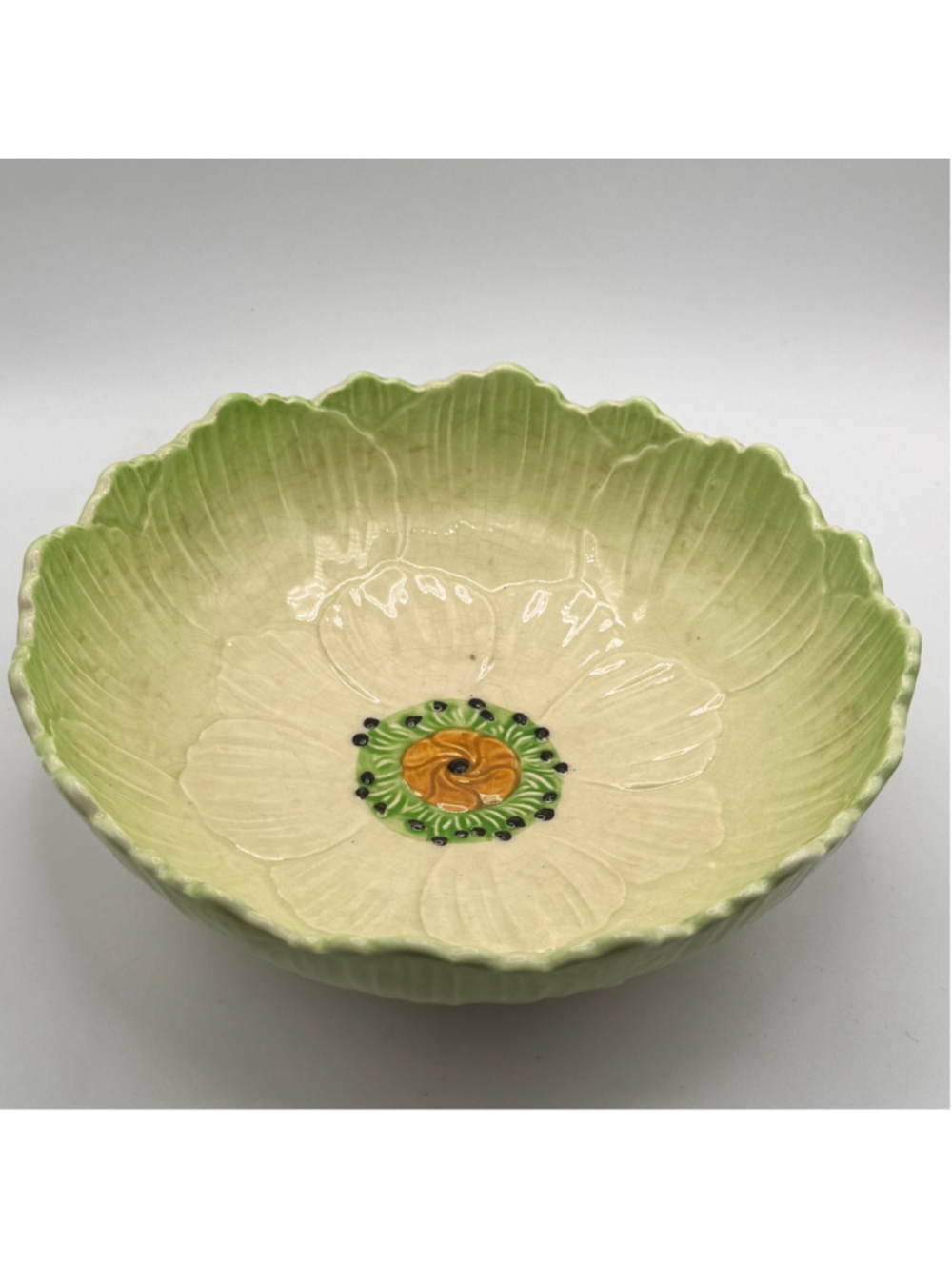Vintage Royal Winton Grimwades Buttercup Serving Bowl England Majolica Pottery 1